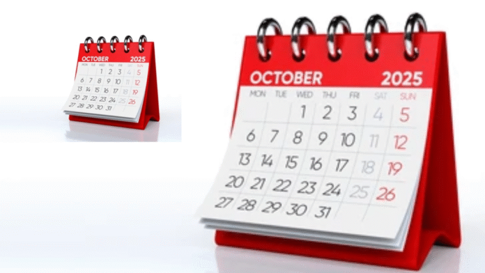 October 2025 holidays