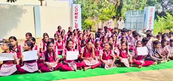 Students protest against teacher