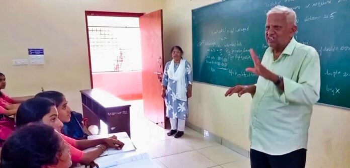 Retired teacher helping poor students
