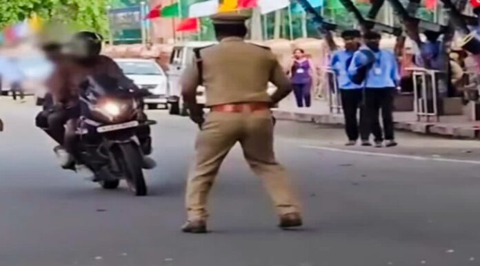 Bike stunts on President's route