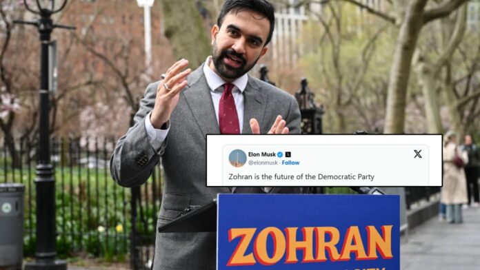 Elon musk supports newyork mayor democrat contestant Zohran Mamdani in twitter